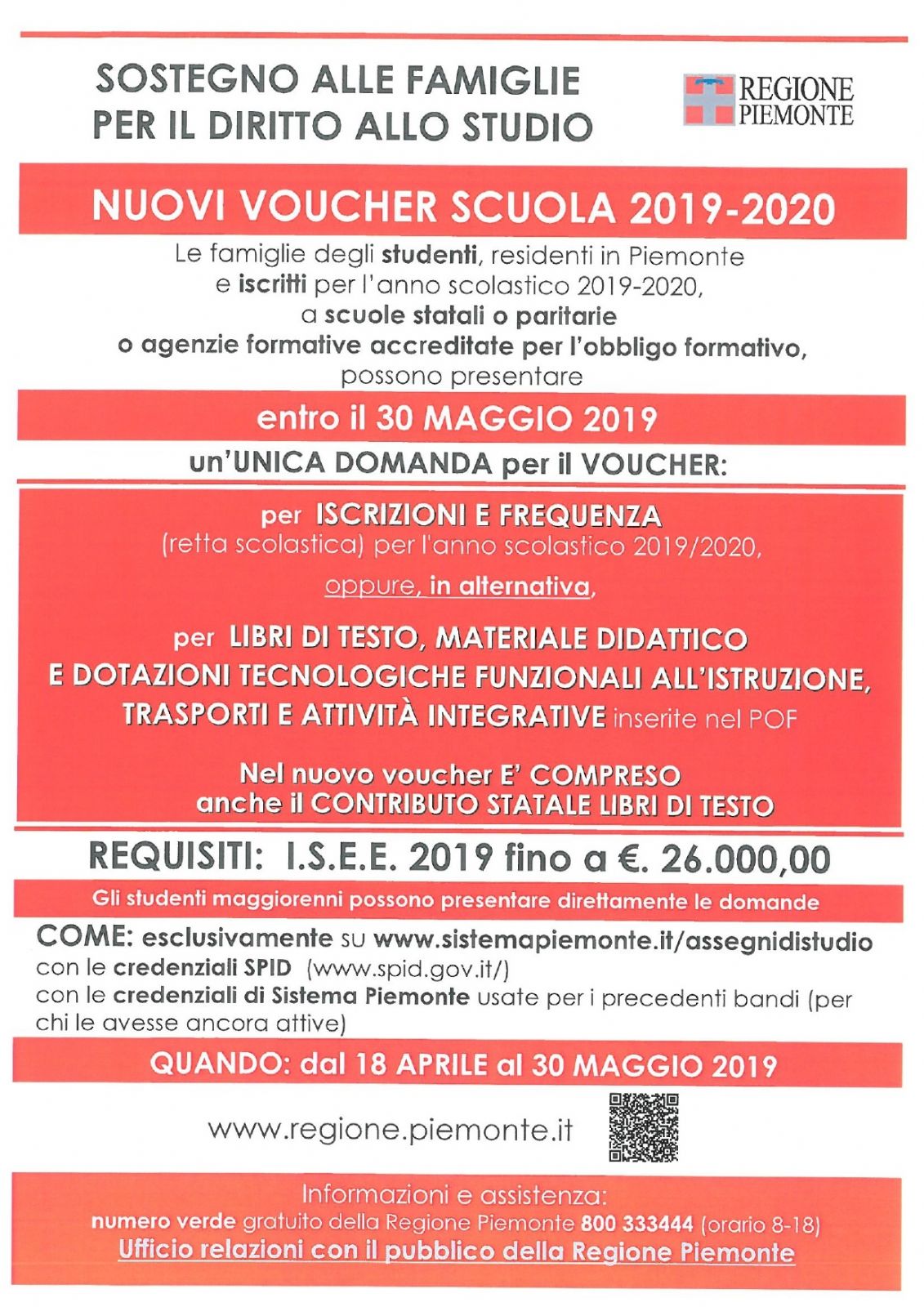 NUOVI VOUCHER SCUOLA 2019-2020