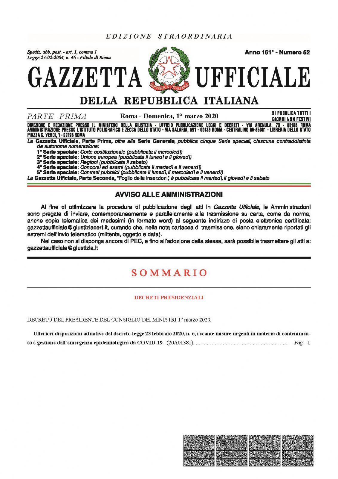 DPCM 01/03/2020