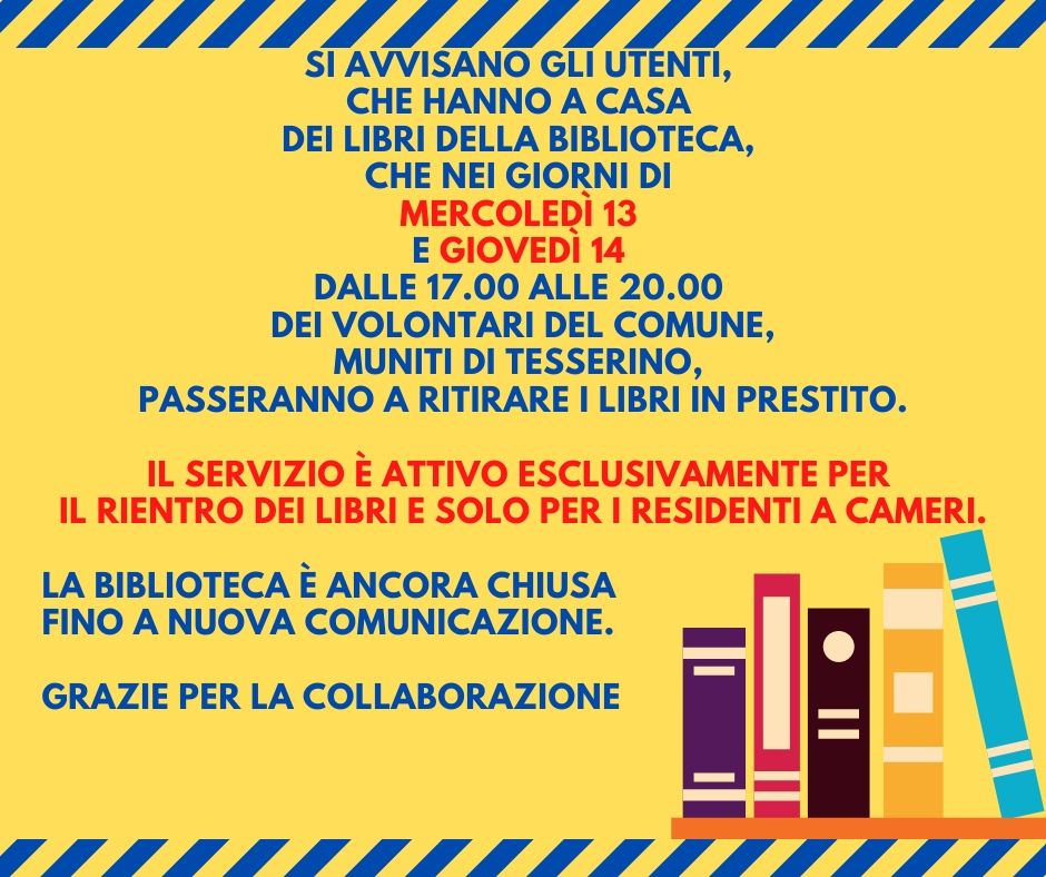 Rientro prestiti biblioteca
