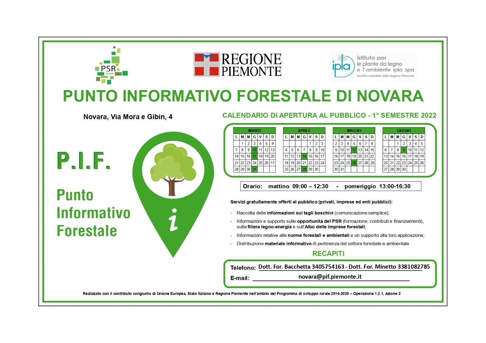 PUNTO INFORMATIVO FORESTALE DI NOVARA