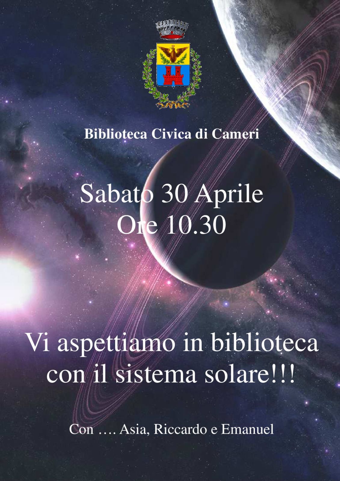 Vi aspettiamo in biblioteca con il sistema solare!!!