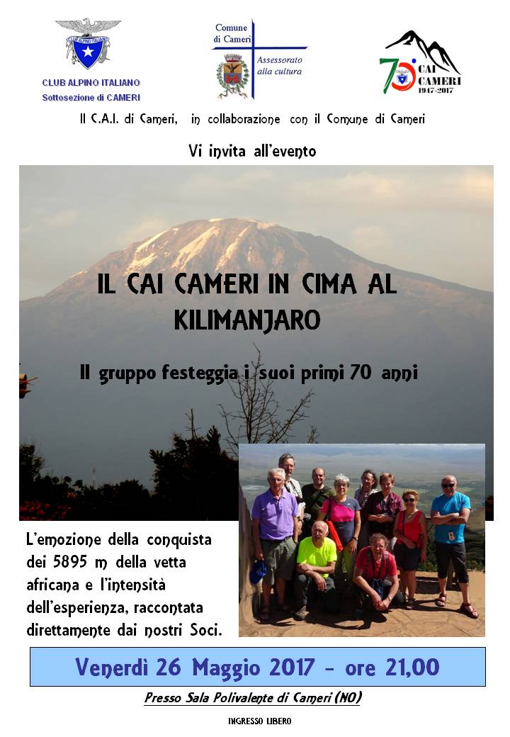 Il CAI Cameri in cima al Kilimanjaro