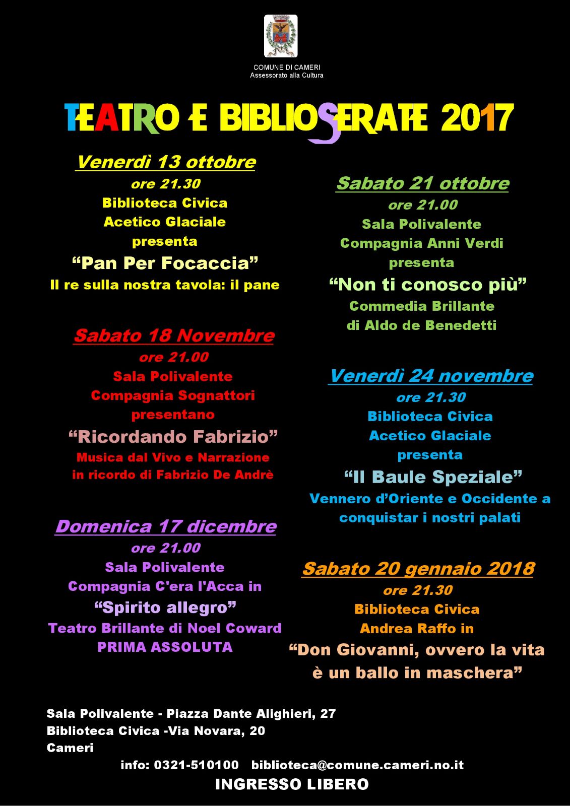 Teatro e BiblioSerate 2017