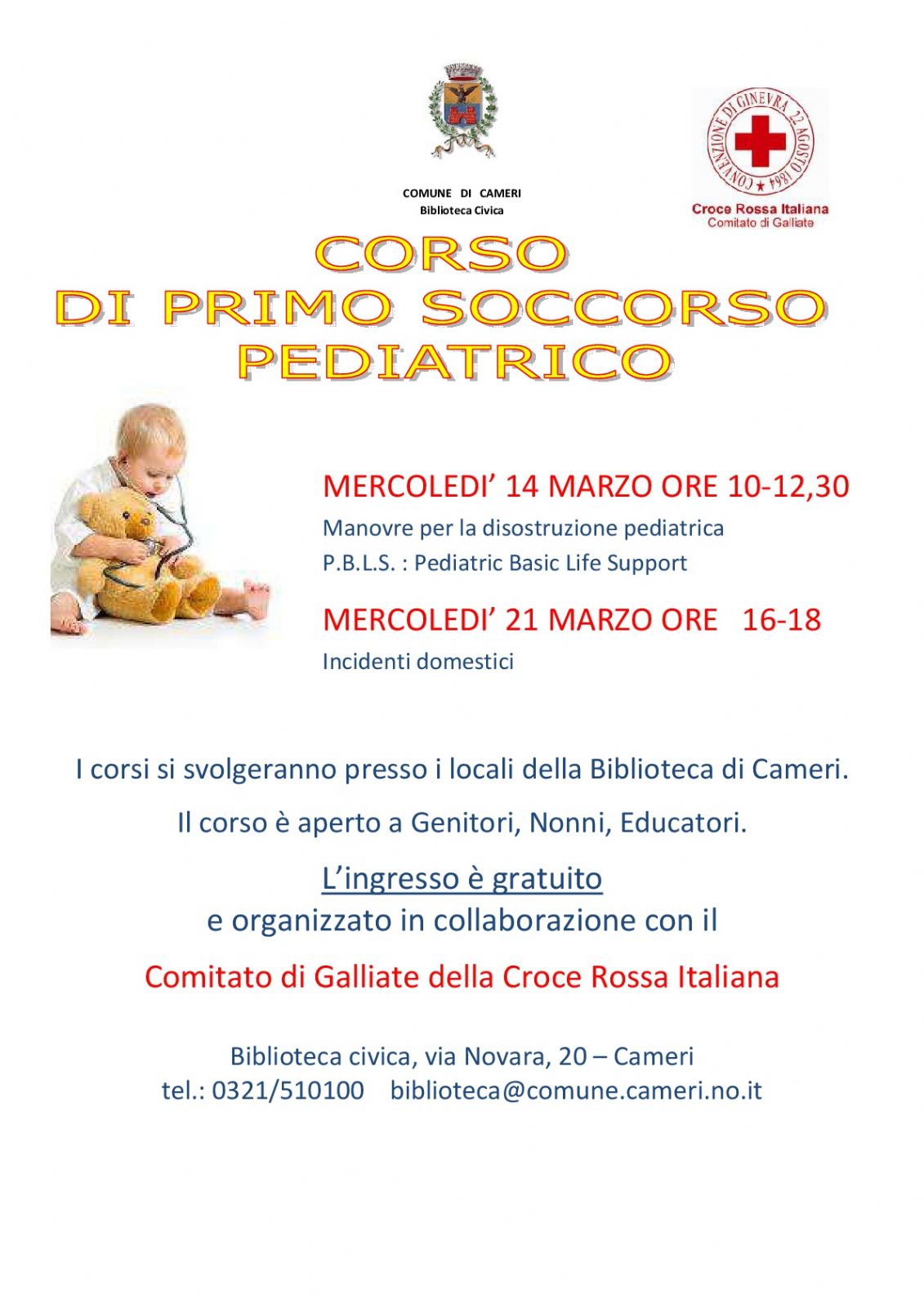 Corso di primo soccorso pediatrico