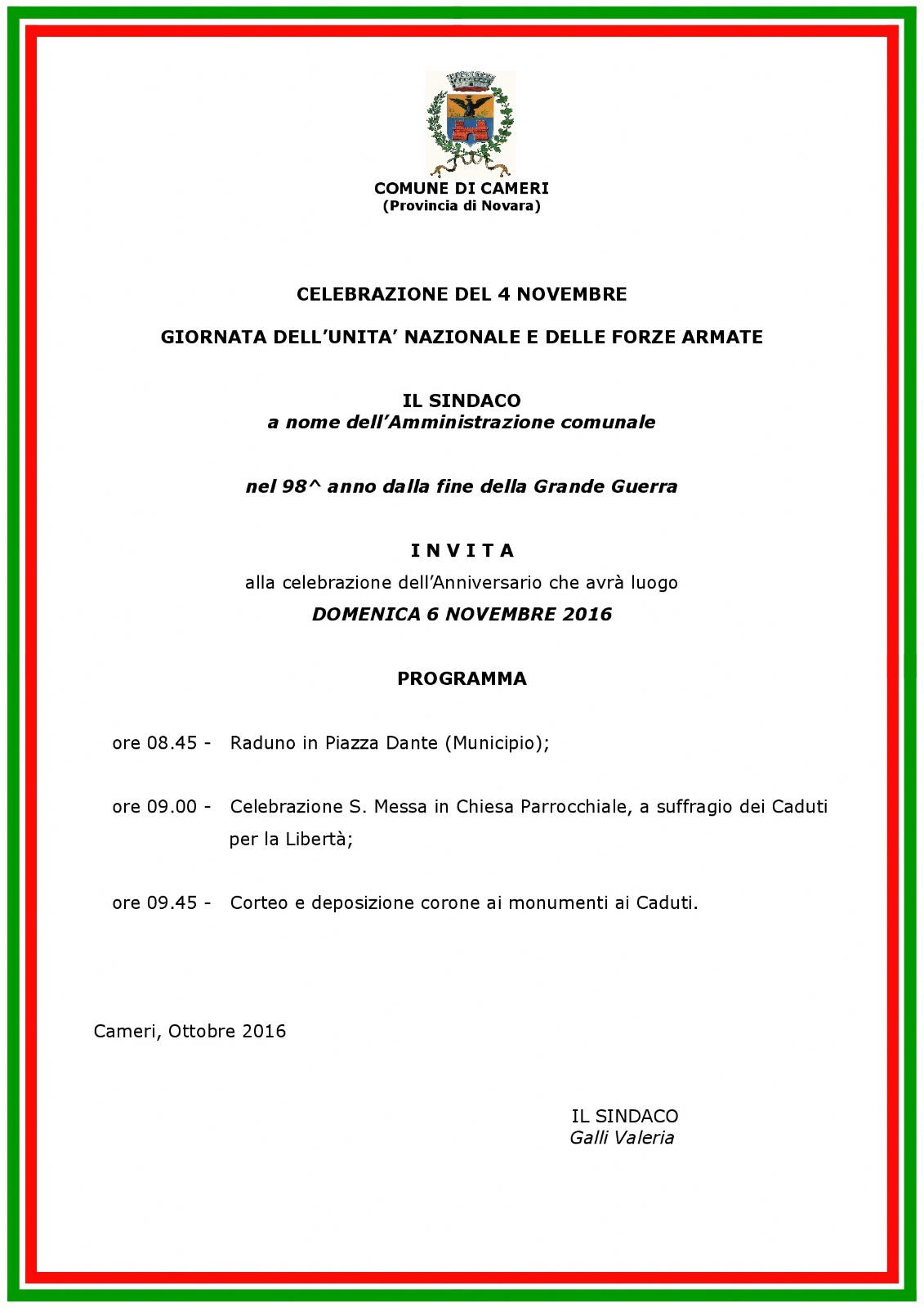 Celebrazione IV Novembre