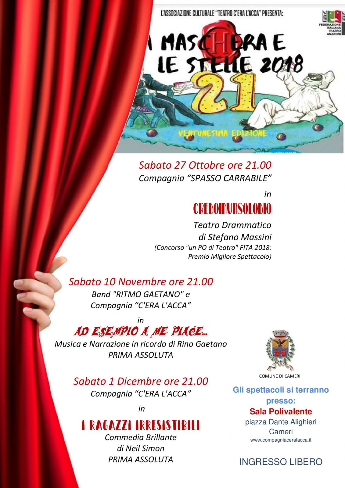 La maschera e le stelle 2018
