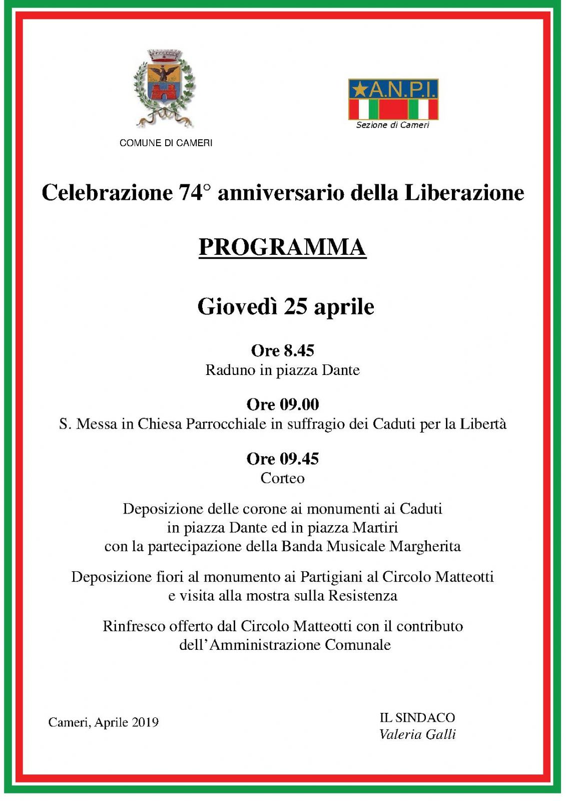 Celebrazione dell'Anniversario della Liberazione
