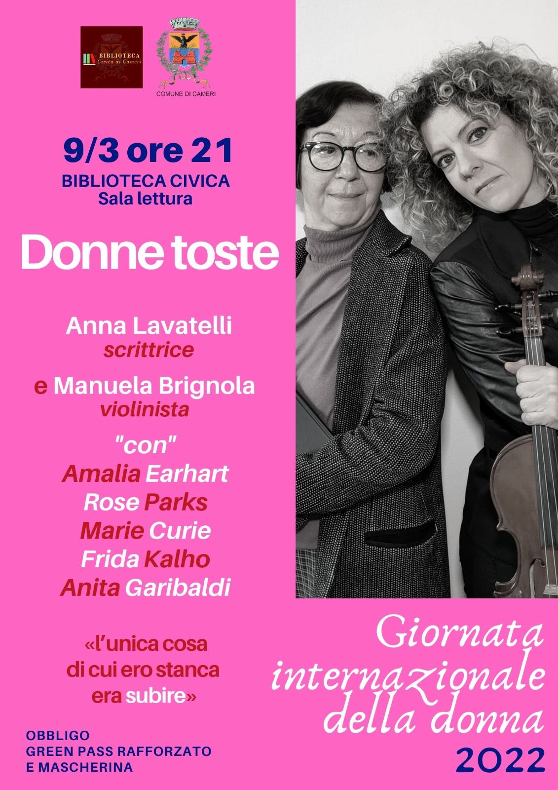 Donne Toste // Anna Lavatelli e Manuela Brignola per la Giornata internaz. della donna