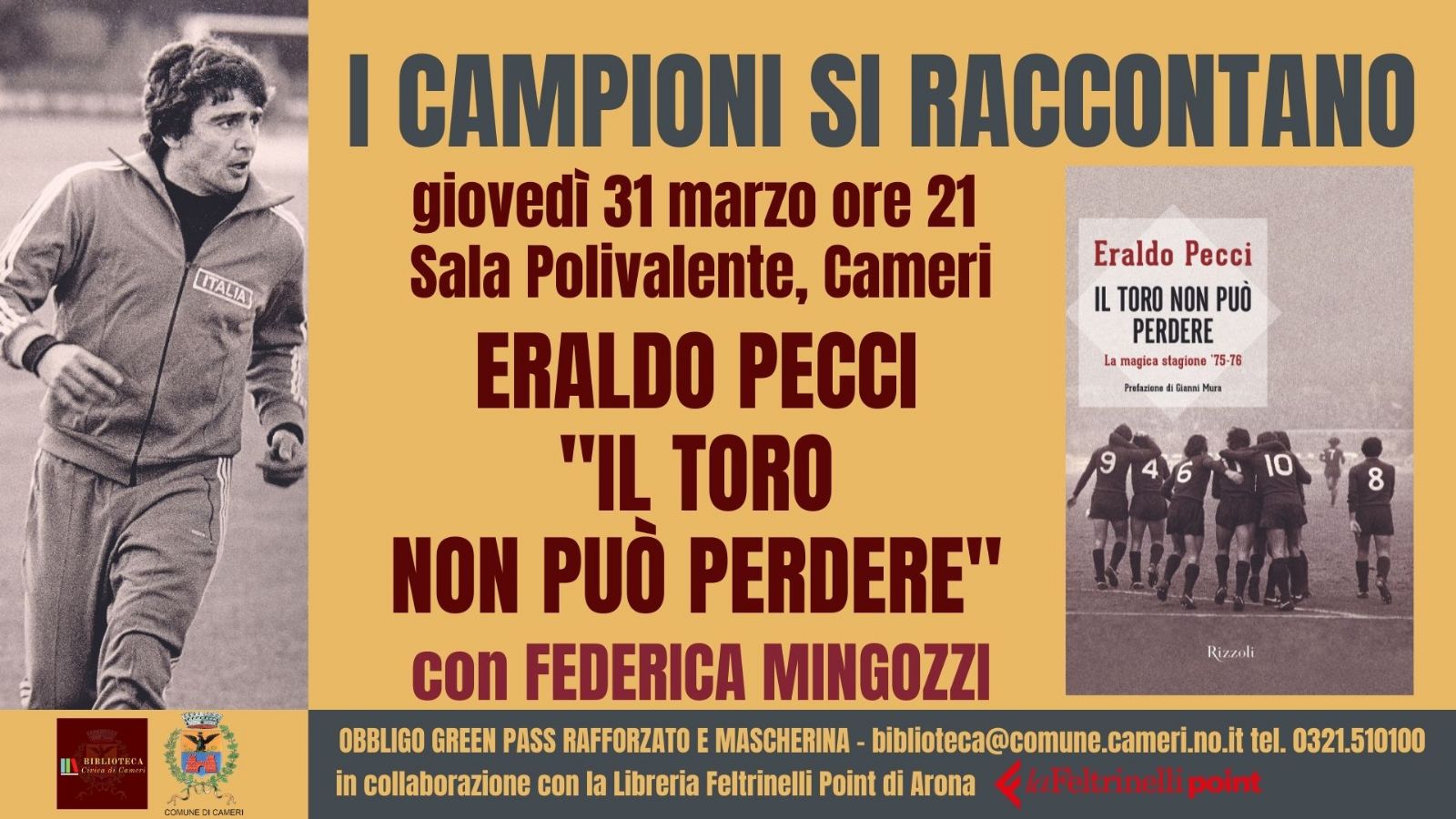 Eraldo Pecci "Il Toro non può perdere" - rassegna "I Campioni si raccontano"