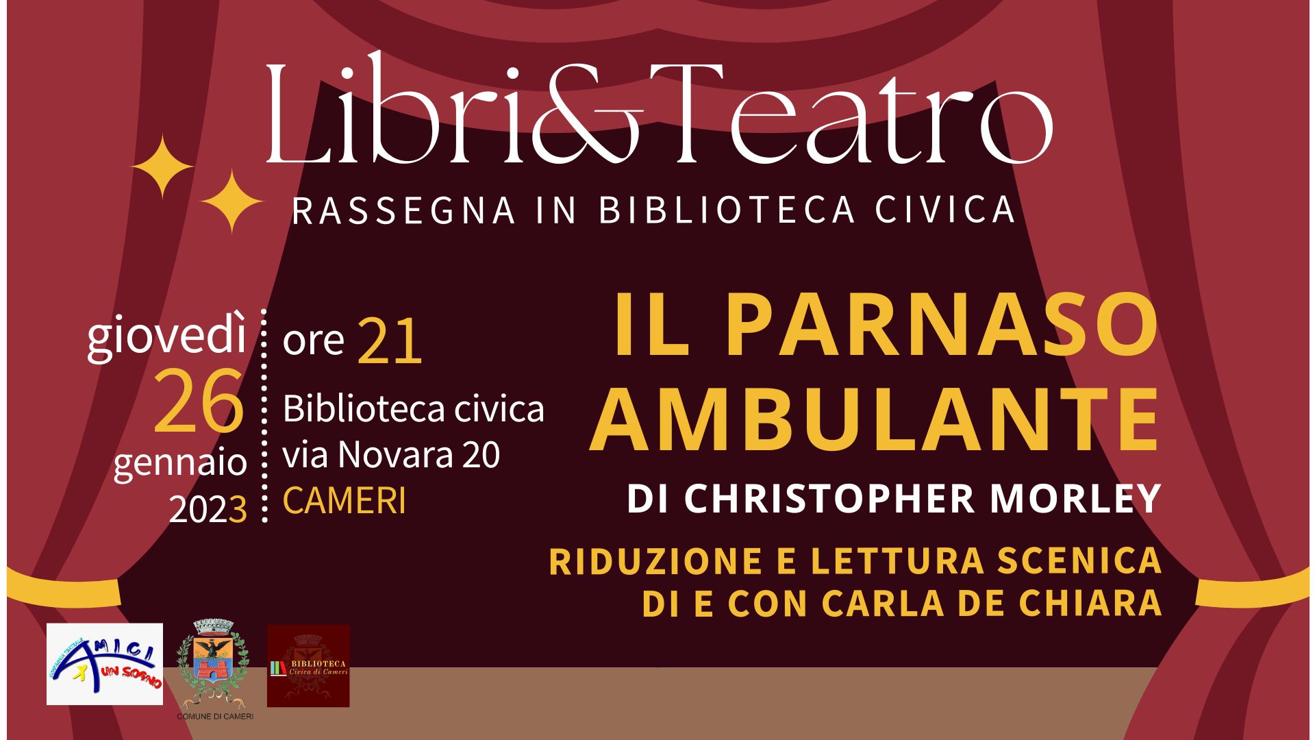 "Il Parnaso ambulante” // Rassegna "Libri&Teatro" con Carla de Chiara