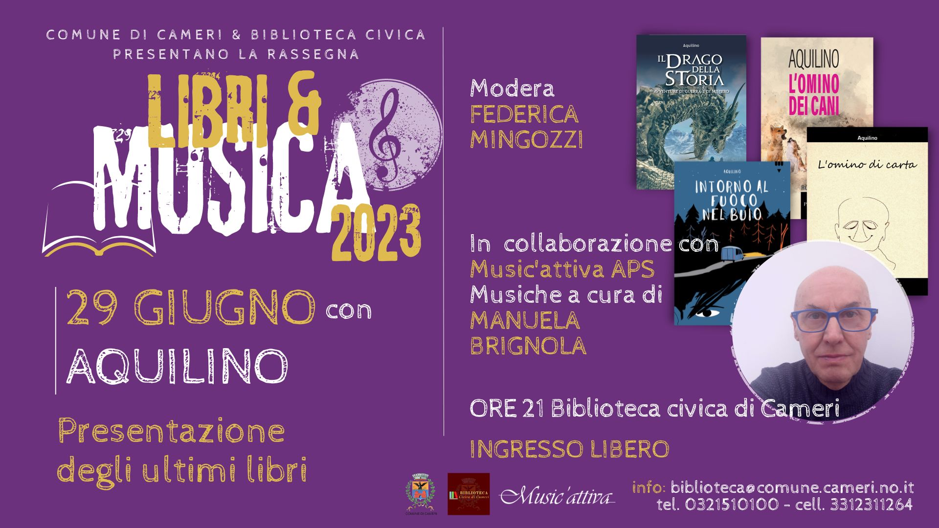 Incontro con Aquilino // Rassegna "Libri&Musica" in Biblioteca civica