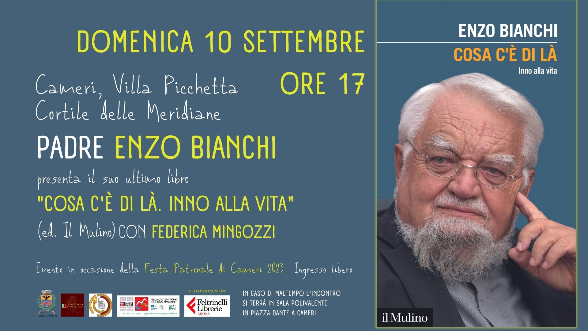 Incontro con Padre Enzo Bianchi // presentazione di "Cosa c'è di là. Inno alla vita" a Villa Picchetta